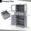 Bathroom Storage Cabinet Tall Freestanding Floor Wood Cabinet Storage Organizer