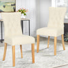 2/4pcs PU Leather High Back Seat Dining Room Restaurant Chairs Set Wooden Legs