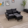 2 Seater faux leather/Linen Fabric Love Seat Sofa Armchair with Footstool Couch
