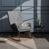 Recliner Rocking Chair Wing Back Armchair Fireside Corner Relax Sofa w/ Side Bag