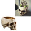 Resin Hollow Skull Head Planter Pot Vase Art Ornament Halloween Party Home Decor