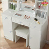 Dressing Table Vanity Set Stool Makeup LEDs Mirror w/Jewellery Organizer Drawers