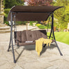 Garden Patio Swing Chair 2 Seater Hammock Bench with Adjustable Polyester Canopy