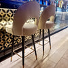 Set Of 2x Luxury Astra Cream Velvet Barstool Swivel Chair for Pub Club Café