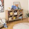 Wooden Storage Bookcase 6 Cube Bookshelf Home Office Display Rack-Natural