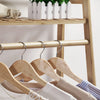 Wooden Clothes Rail Rack Garment Hanging Coat Display Stand w Shoe Storage Shelf