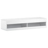 White TV Stand Floating Wall Mounted TV Unit Cabinet With RGB LED Lights 140 cm