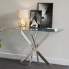 Coffee Dining Table Living Room Furniture Metal Base Tempered Glass Square Desk