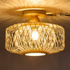 Rattan Chandeliers Ceiling Light Boho Lamp Wooden Lampshade Living Room Bedroom