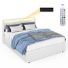 Double Size Bed Upholstered Bed Frame w/ LED & 4 Drawer Storage,USB Charging UK