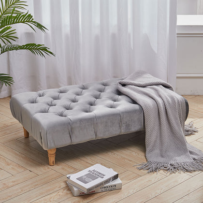 100cm Chesterfield Footstool Coffee Table Velvet Pouffe Stool Bed Bench Chair UK