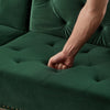 Modern Sofa Bed 2 Seater Click Clack Settee Recliner Couch with Metal Legs Green