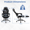 High Back Mesh Desk Chair with Retractable Footrest