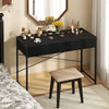 Compact Writing Desk with Heavy-Duty Metal Frame-Black