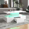Coffee Table with Hidden Drawer, High-gloss Finish Coffee Tables for Living Room