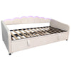 Day Bed LED Upholstered 3ft Single Sofa Bed with Trundle Bed Velvet Fabric Bed