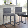 2Piece Bar Stools Counter Bar Stools with Back PU Leather Upholstered Bar Chair