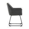 2PC Grey Dining Chair Velvet Padded Seat Dining Room Kitchen Chair Modern