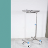 Stainless Steel Mobile Tray Trolley Adjustable Height Medical Salon Trolley Cart