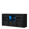 Modern 145cm TV Unit Cabinet | Black High Gloss Doors | TV Stand with Free LED