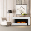 Electric Fireplace Suite Wooden Surround Remote Control LED Flame 52inch Heater