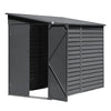 Black Steel Garden Sheds Metal Storage Outdoor Utility Tool Storage 4.7x8.86ft