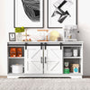 Sliding Barn Door Sideboard Storage Cabinet Coffee Bar TV Stand Farmhouse Style