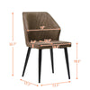 Dining Chair PU Soft High Wide Backrest Metal Legs Dining Room Brown Grey Beige