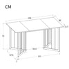 Dining Table 140 x 80 cm Rectangle Marble Effects Kitchen Table with Metal legs