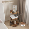Side Coffee Table 3 Tier Storage Bedside End Table With LED Light Living Room