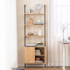 Wall Mount Bookshelf Open Wall Storage Shelves 6-tier Tall Display Rack Cabinet