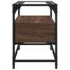 TV Cabinet with Glass Brown Oak 60x35x51 Engineered Wood P5G5