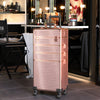 Makeup Trolley Case 4 in 1 Vanity Cosmetology Case Cosmetic Train Case on Wheels