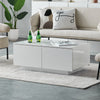 White High Gloss LED Coffee Table Wooden with 4 Drawers 16 Colors Adjustable