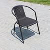 4x Outdoor Dining Chairs Garden Yard Stacking Chair Patio Leisure Armchair Black