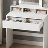 Bedroom Modern Dressing Table Vanity Desk With Drawers Shelves LED Mirror White