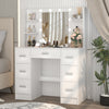 Dressing Table with LED Lights Mirror 7 Drawers Vanity Make up Desk Dresser Set
