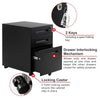 3 Drawer Lockable Under Desk Filing Cabinet Mobile Office Pedestal Storage Unit