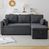L-Shaped Sofa Bed 3 Seater Couch Pull Out Sectional Couch Bed Corner Sofa Grey