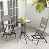 Set of 2 Outdoor Bar Chair Folding Bar Height Stool with Metal Frame & Footrest