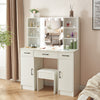 Dressing Table With Drawers Mirror Stool Set Makeup Desk Vanity Table Bedroom UK