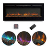 60inch Heater LED Electric Fireplace Inset Wall Mounted Crystal Log Fire Flame
