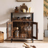 Retro Storage Cabinet Sideboard and Buffet Table with Wine Holder Cupboard