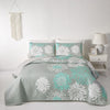 3 Piece Patchwork Bedspread Quilte Throw Rugs Bedding Double Size Pillowcases
