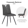 2Pcs Grey Dining Chairs Velvet Padded Seat Restaurant Chair Modern