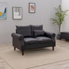 2 Seater faux leather/Linen Fabric Love Seat Sofa Armchair with Footstool Couch