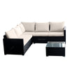 5 Seater Rattan Furniture Set Corner Sofa Set Table w/ Furniture Cover Garden
