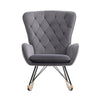 Rhombic Velvet Wing Back Armchair Rocking Chair Lounge Recliner Rocker Tub Sofa