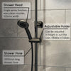 Bathroom Mixer Shower Thermostatic Dual Head Round Rainfall Handset Matte Black
