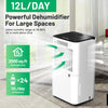 Dehumidifier 12L/Day, Removes Condensation, Humidity, Damp, Purifies Pzbkgxnzldj